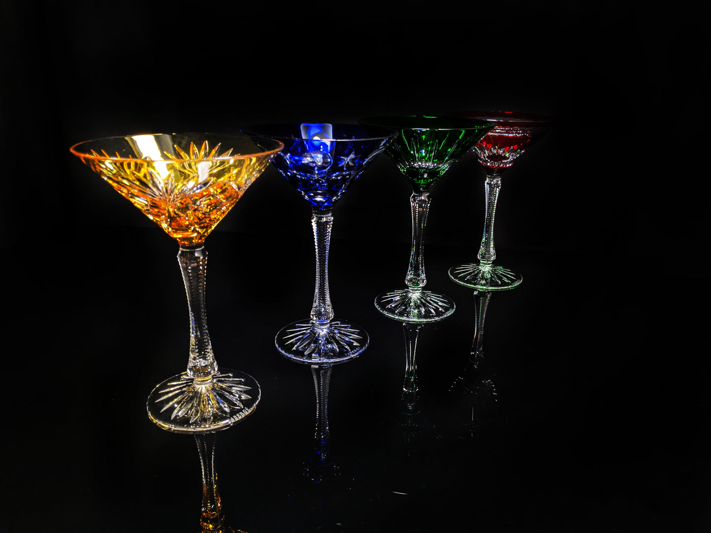 Faberge Crystal Martini Glasses Set Of 4 New In Presentation box