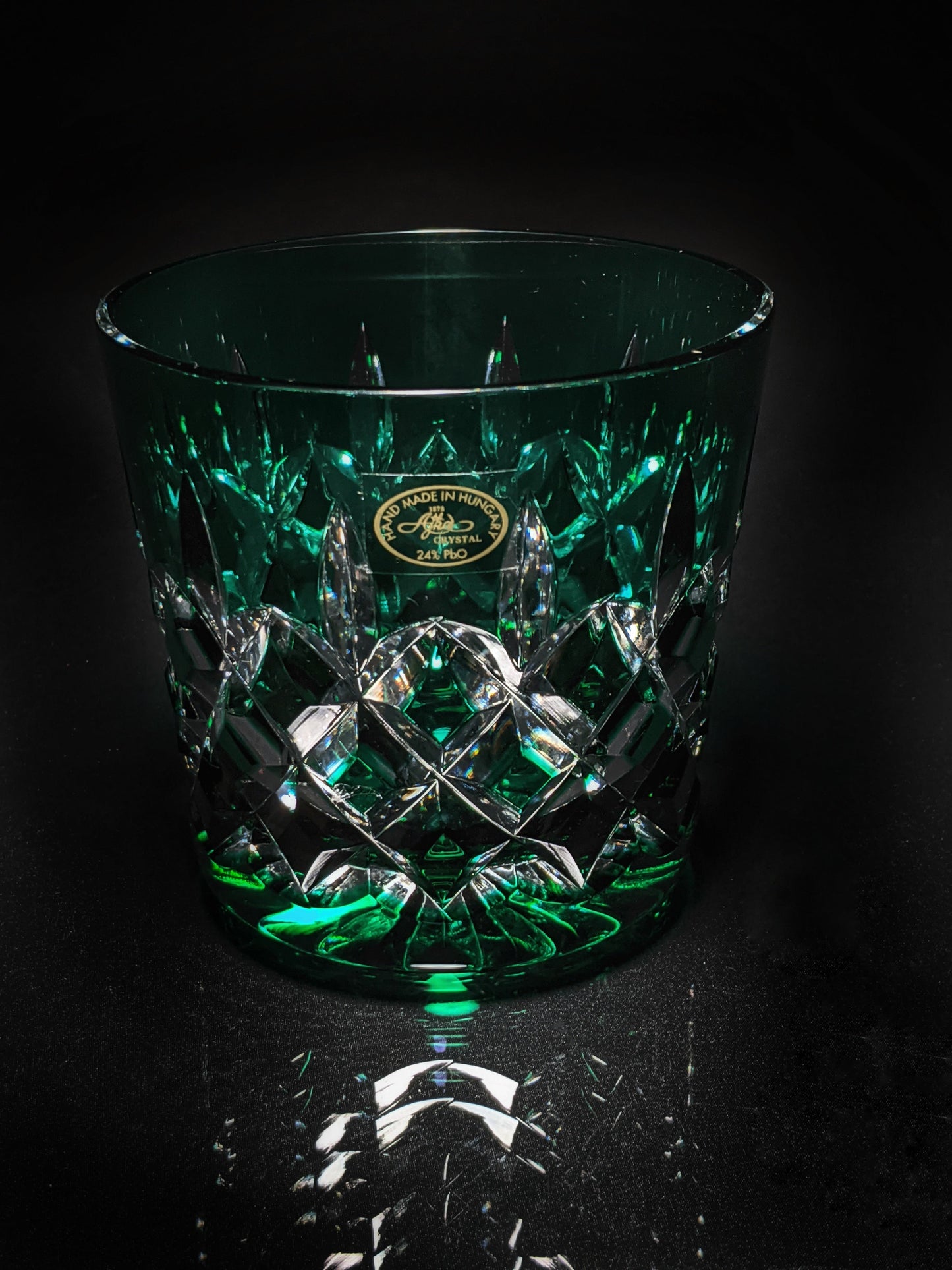 AJKA Colored Crystal Old Fashioned Glassess with Ice Bucket