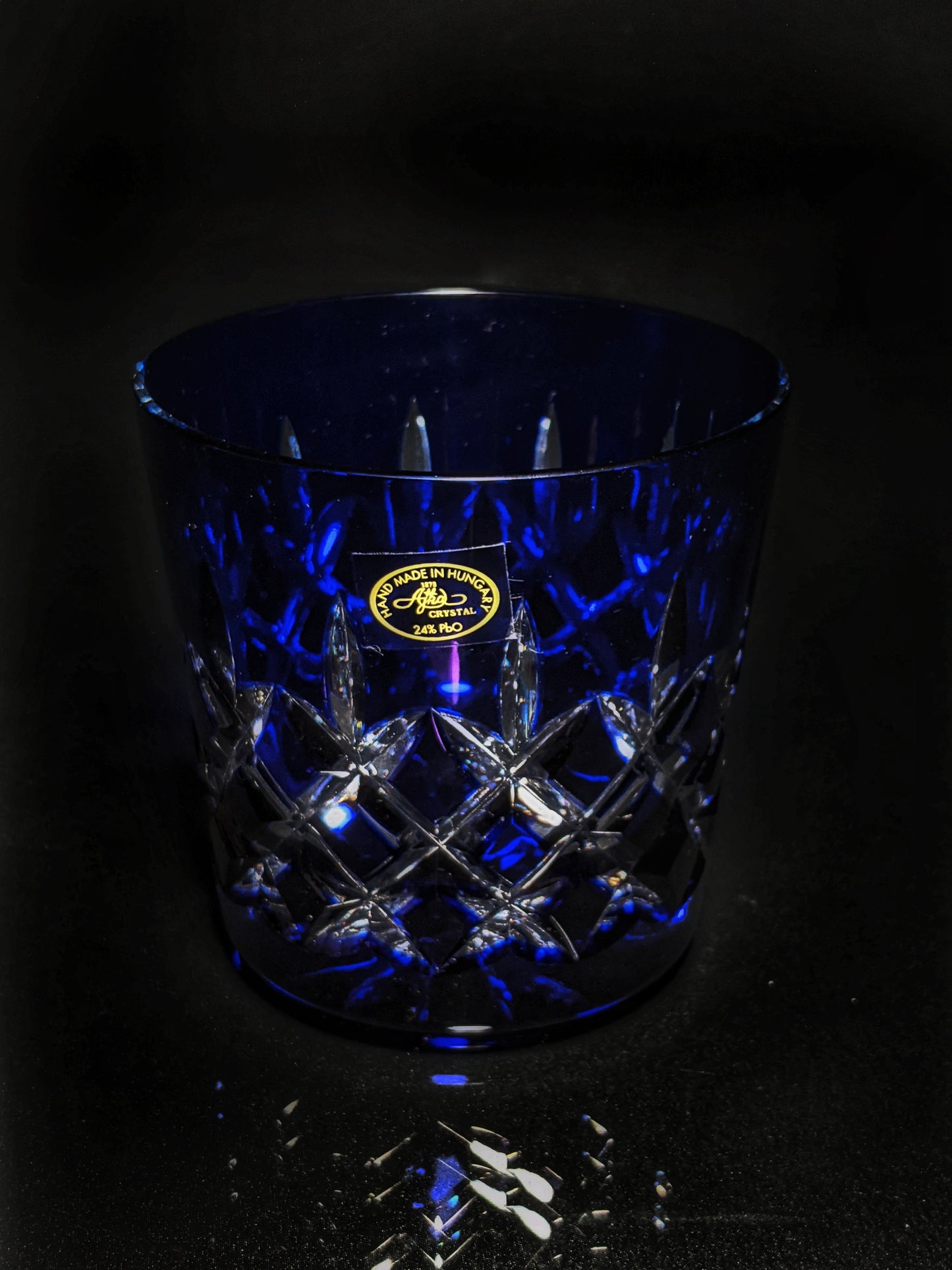 AJKA Colored Crystal Old Fashioned Glassess with Ice Bucket