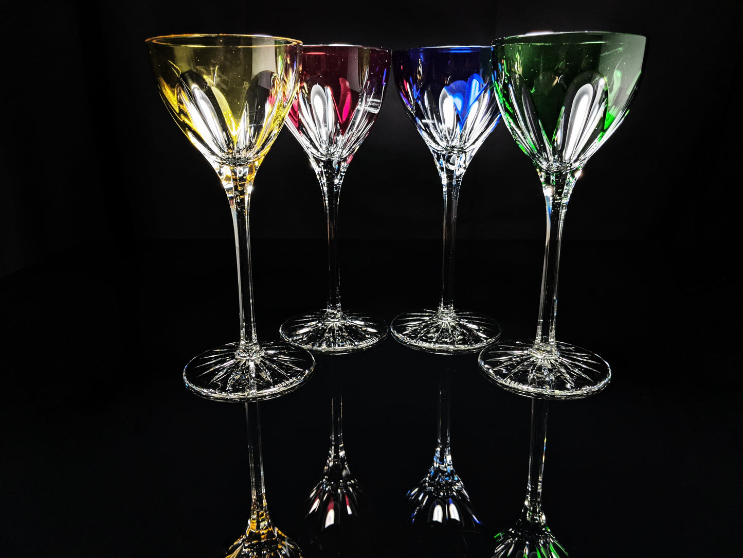 Faberge Regency Colored Crystal Goblets NIB