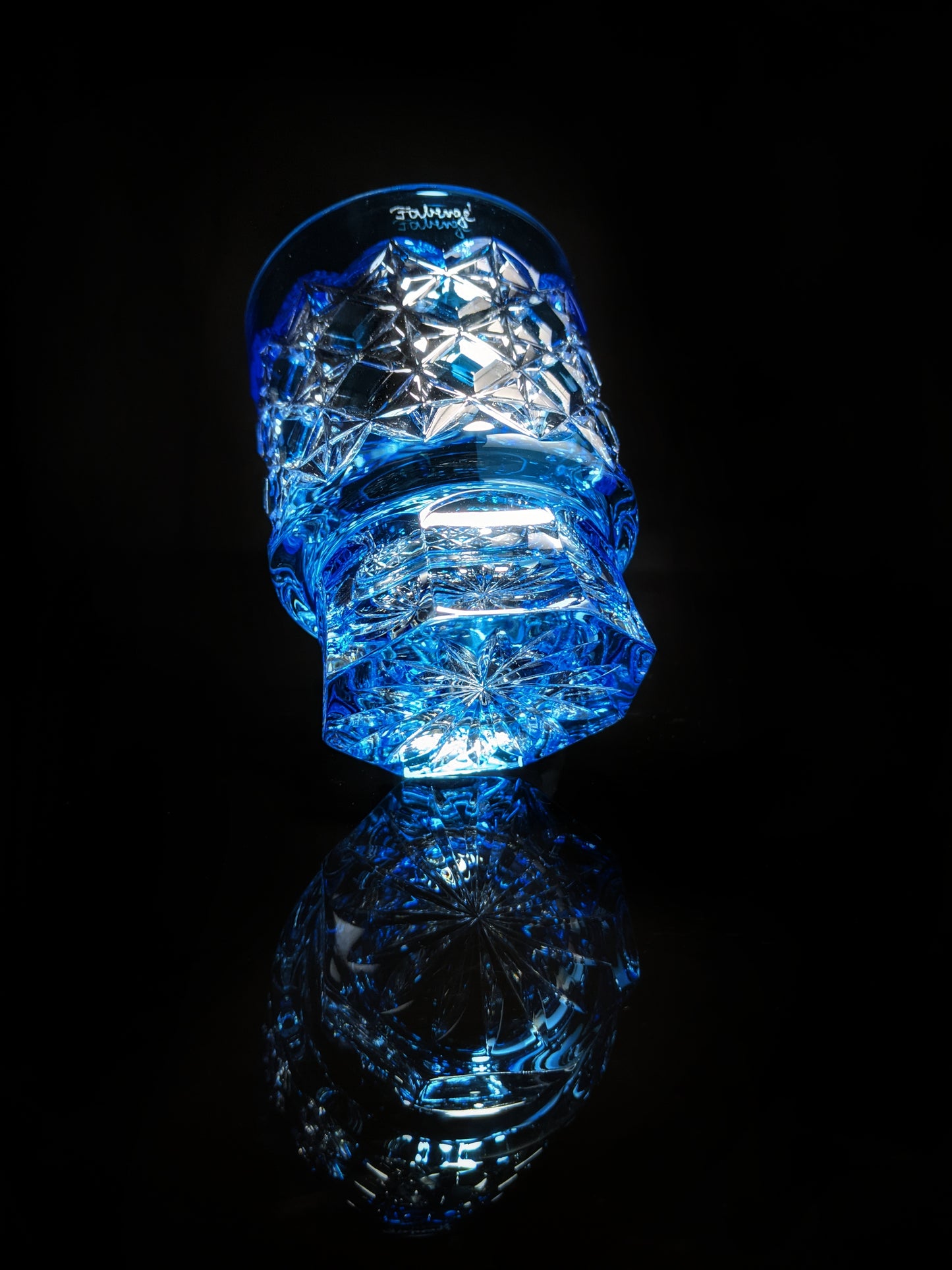 Faberge Crystal Colored Whiskey Glasses Set of 4 NIB