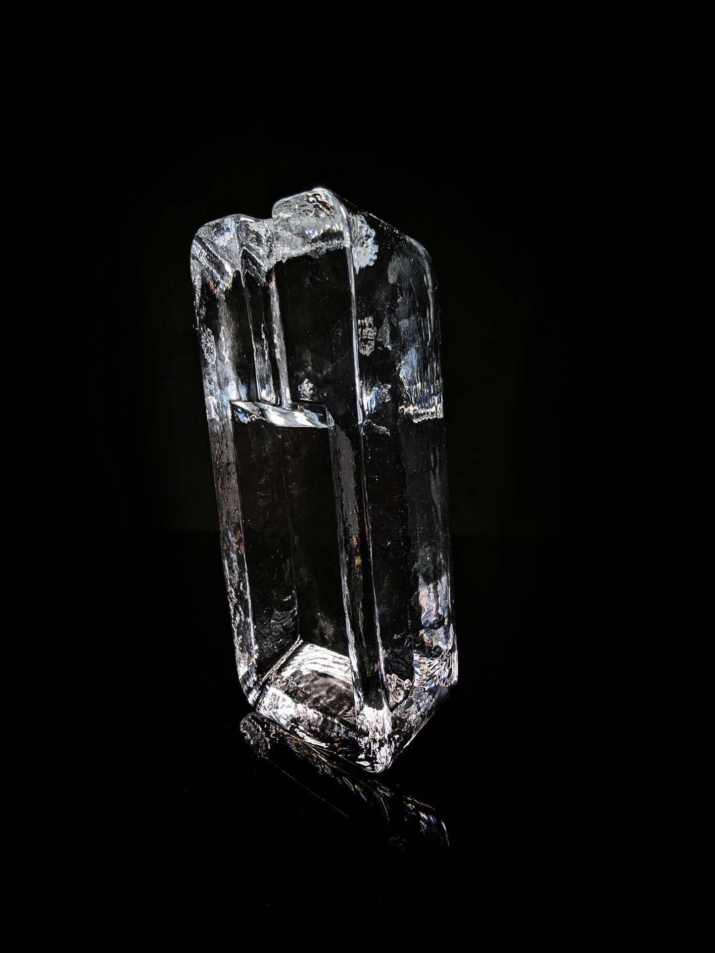 Heavy Clear Glass Cigar Ashtray Measures 7.5" L x 3.5" W x 1.5" H