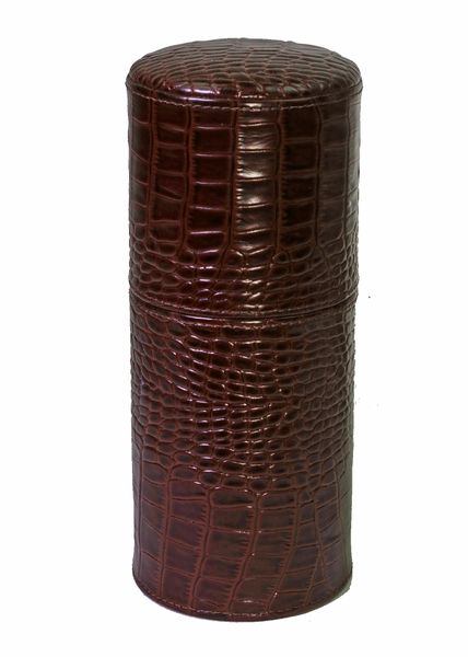Brizard and Co. The Cylinder Desk Humidor -Croco Pattern Tobacco