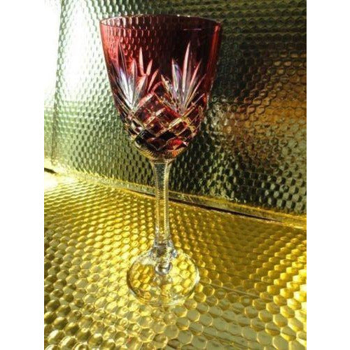 Faberge Odessa Hock Crystal Cranberry Glass