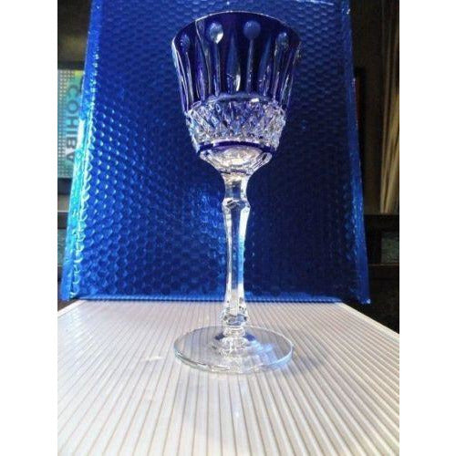 Faberge Xenia Cobalt Blue Crystal Wine Glass without box
