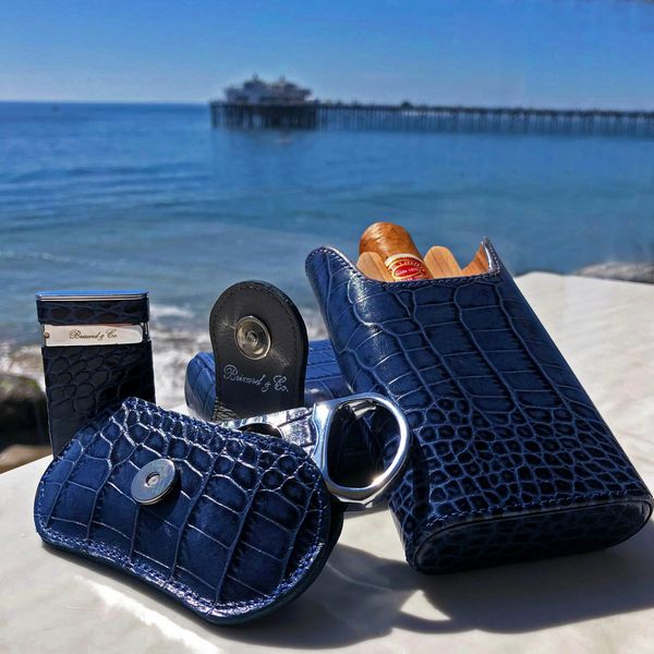 Brizard and Co. The "V" Cutter - Indigo Croco Pattern