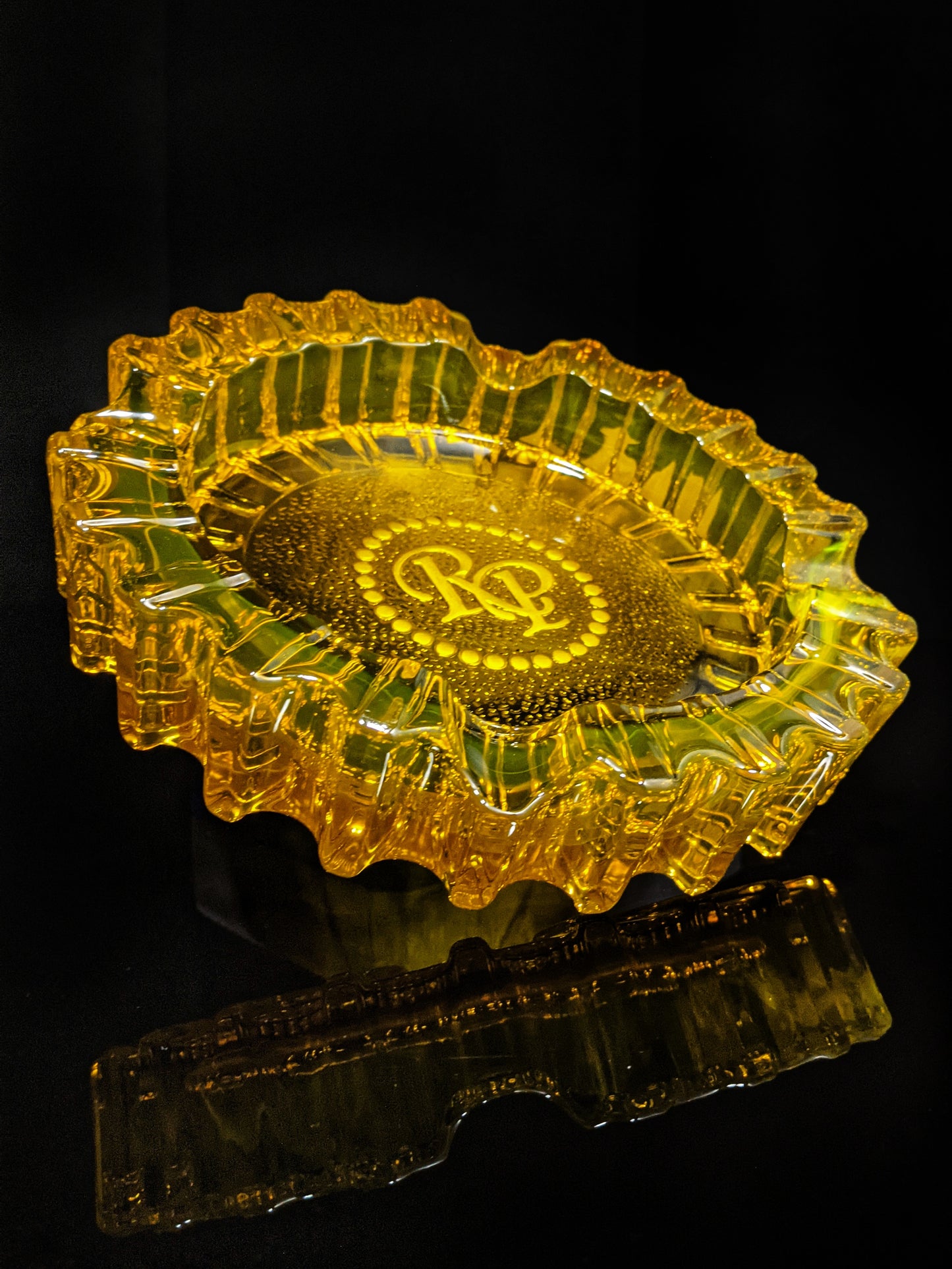 Rocky Patel Amber Heavy Duty Glass Ashtray