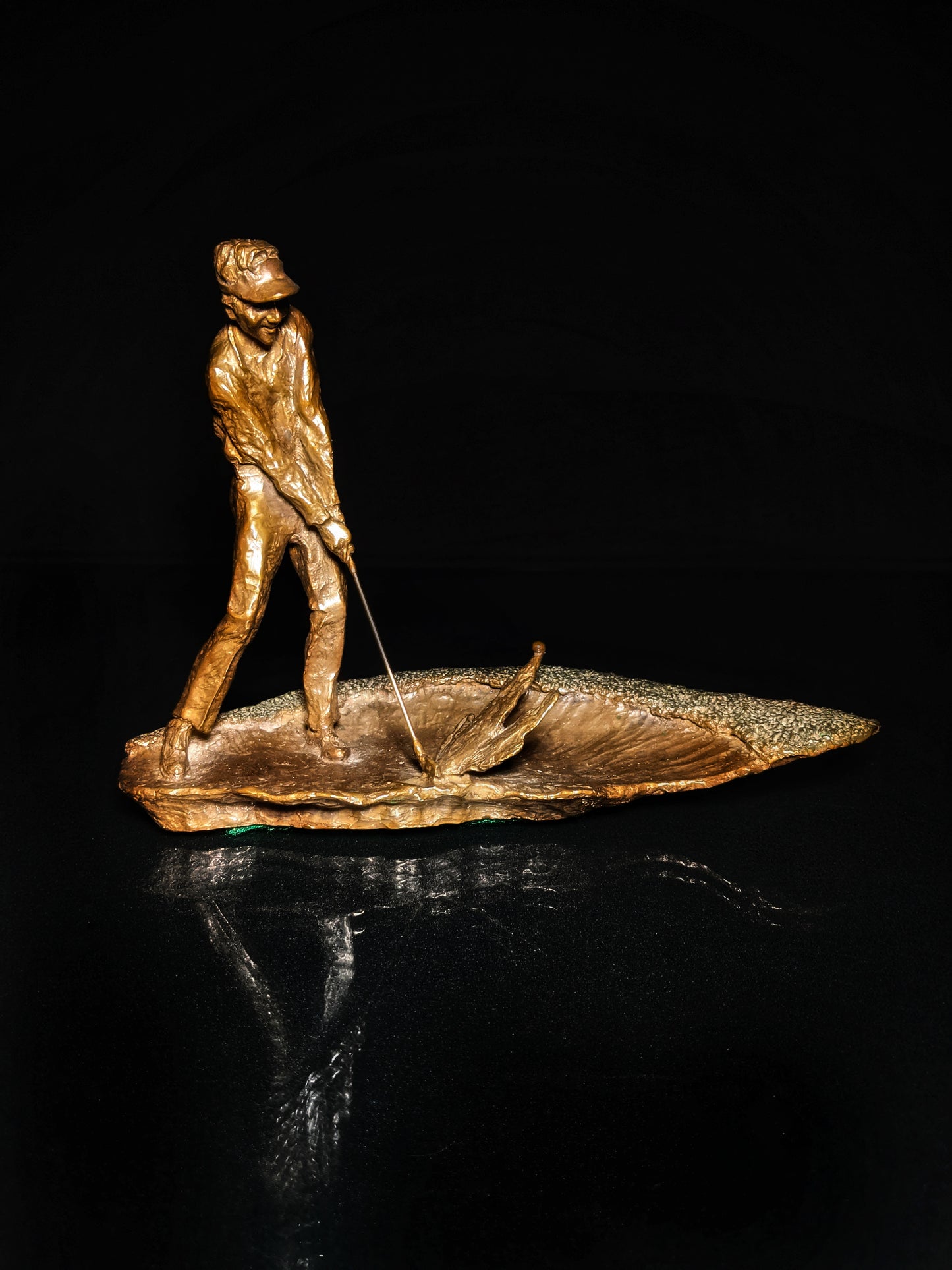 Mark Hopkins Golf Series Bronze Sculpture " Trapshot "