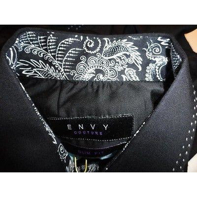 Envy Collection mens Large slim fit Black casual designer shirt