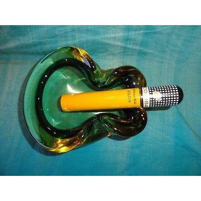 blenko handmade glass single slot cashtray