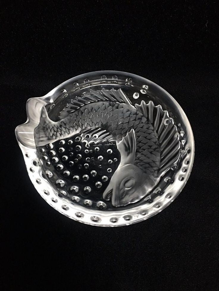 Lalique Crystal Koi Ashtray