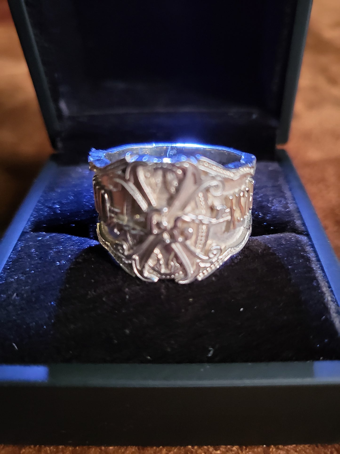Opus X Custom Logo Silver Ring Size 11