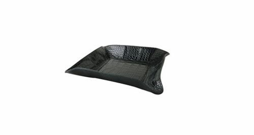 Brizard and Co. The "Valet" Leather Tray -Croco Pattern Black