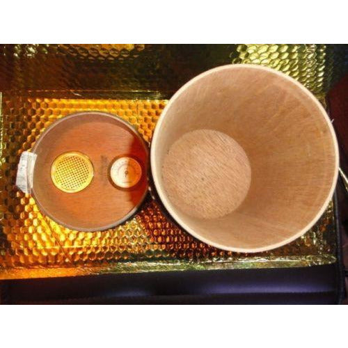 cigar holder leather with cedar storage jar for up to 25 cigars