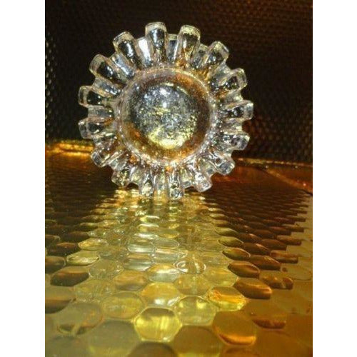 clear glass sprocket ashtray