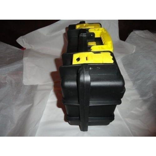 Invicta watch carrying case in grey with yellow handles holds 8 watches