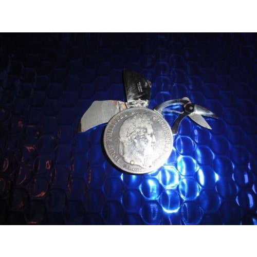 VINTAGE ELOI PERNET FRANCE 1867 SILVER COIN POCKET CUTTER KNIFE Rare