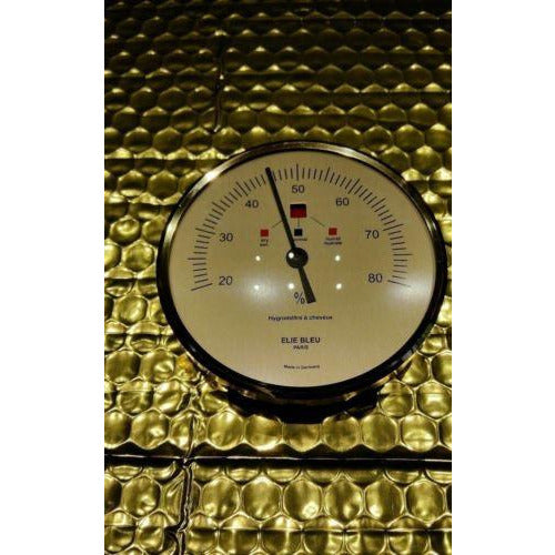 Elie Bleu Hygrometer 3.5 diameter Gold finish New