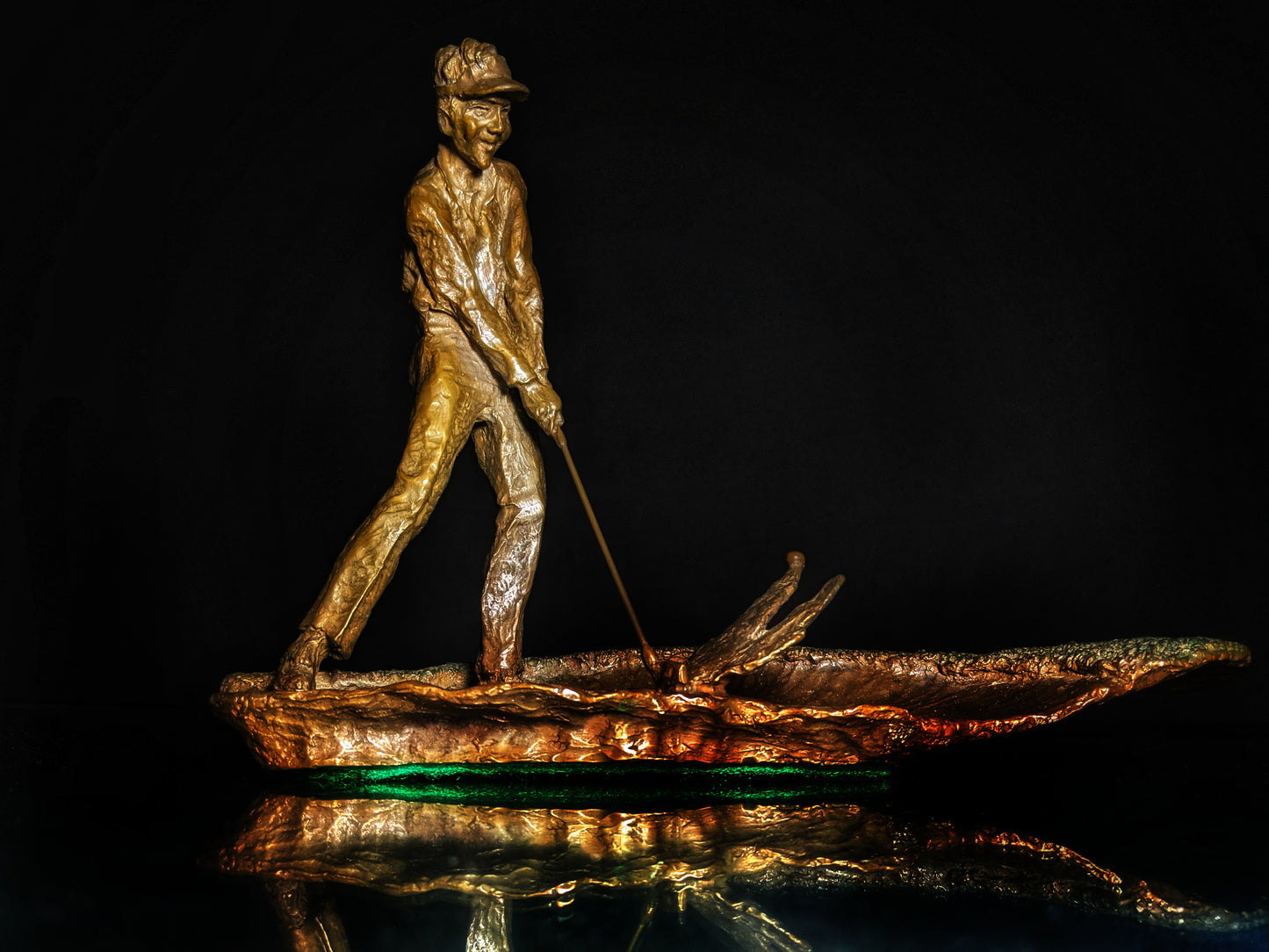 Mark Hopkins Golf Series Bronze Sculpture " Trapshot "