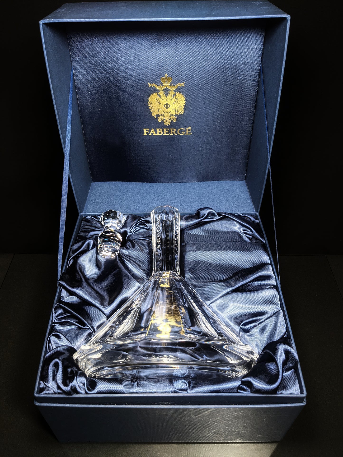 Faberge Imperial Ships Clear Crystal Decanter NIB