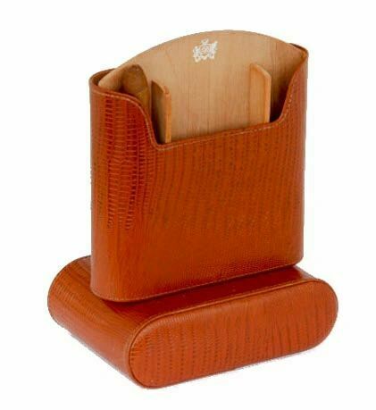 Brizard and Co. - The "Show Band" Travel Humidor - Lizard Pattern Havana