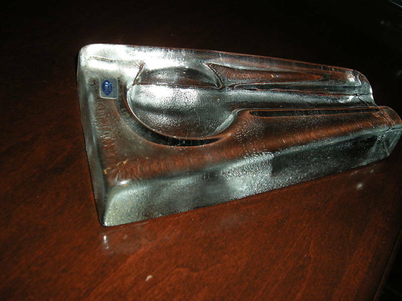 Comoy's of London Clear Heavy Glass Ashtray