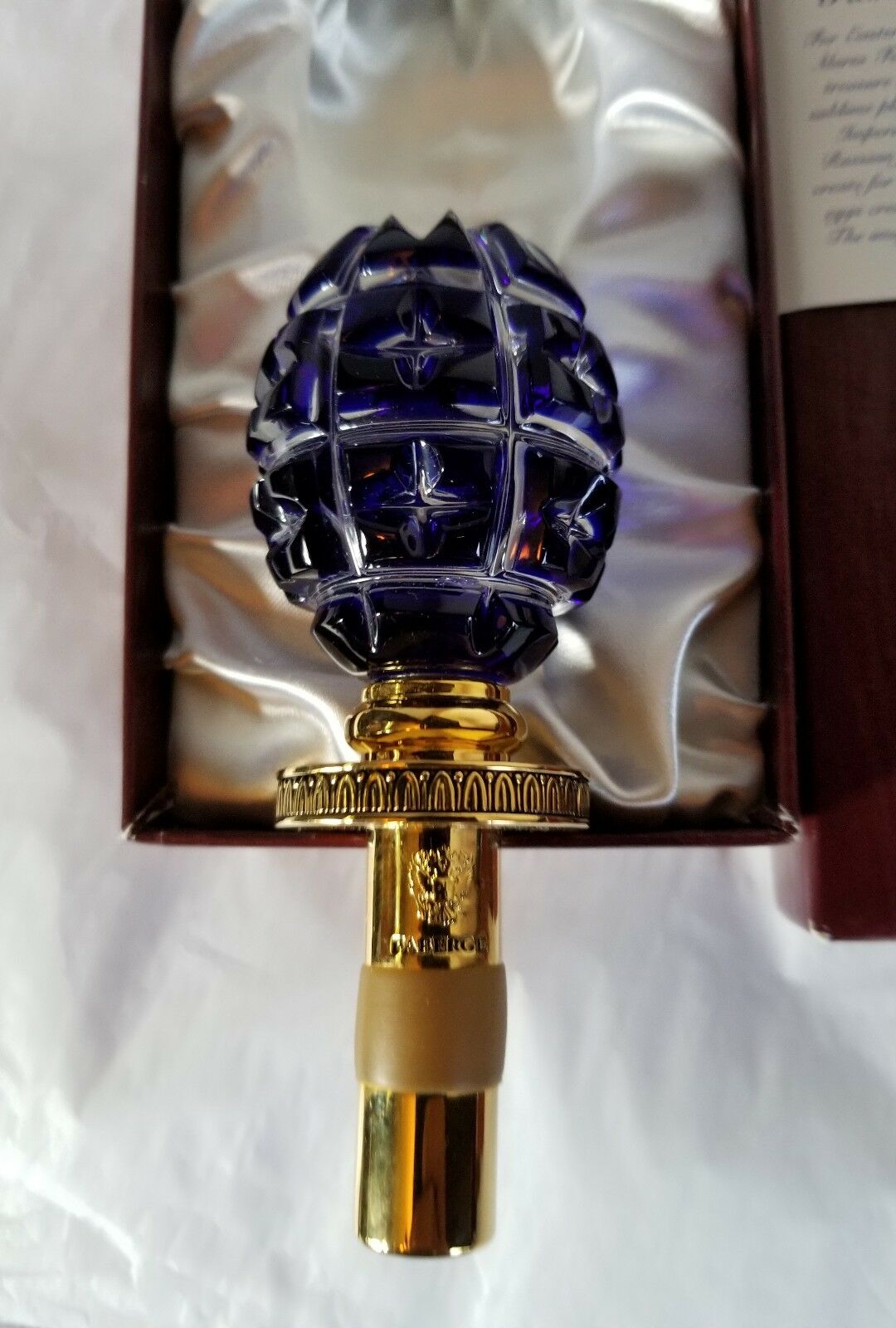 Faberge Blue Crystal Bottle Stopper
