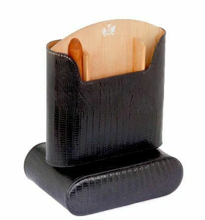 Brizard and Co. - The "Show Band" Travel Humidor - Lizard Pattern Black