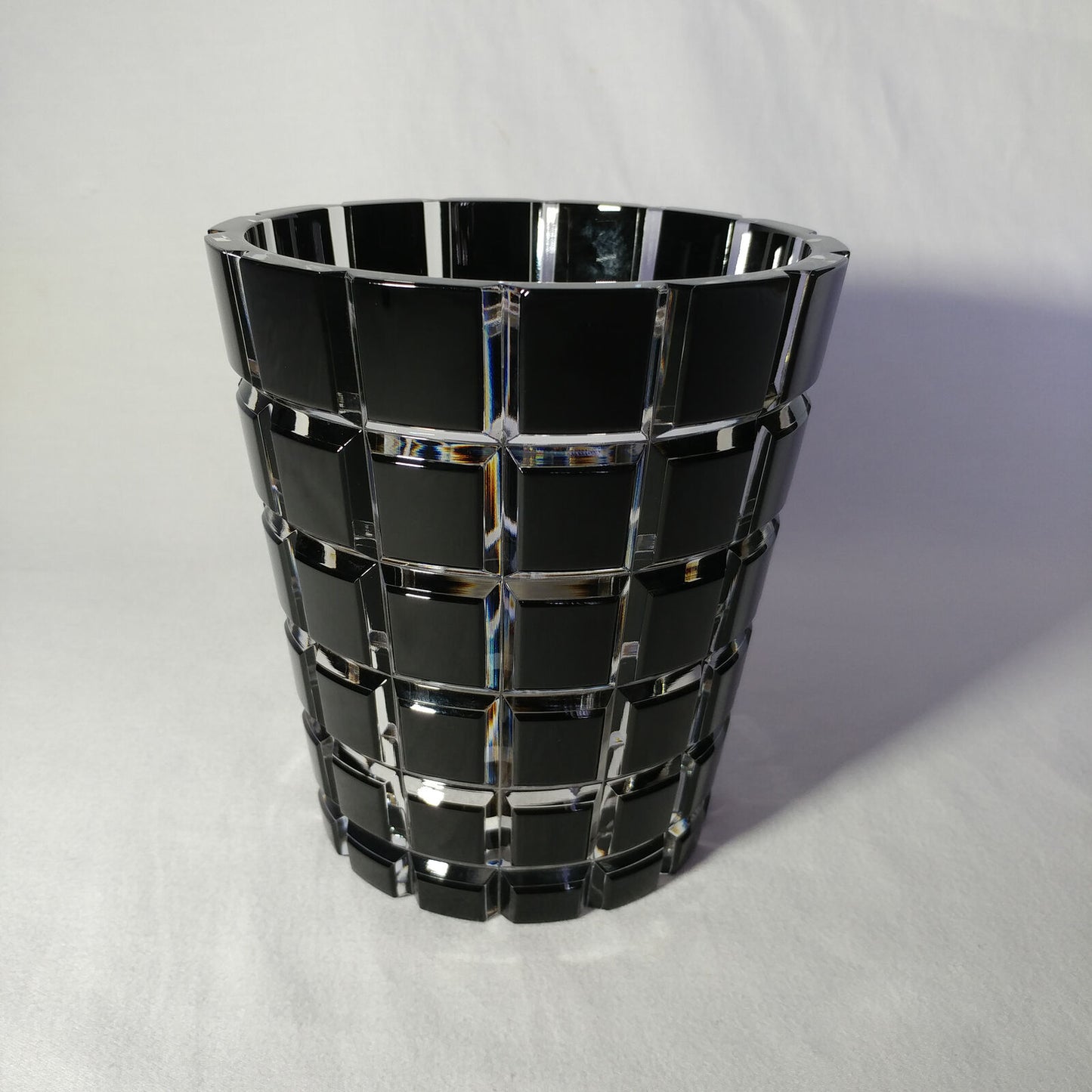 Faberge Black Cased Cut to Clear Crystal Metropolitan Ice Bucket