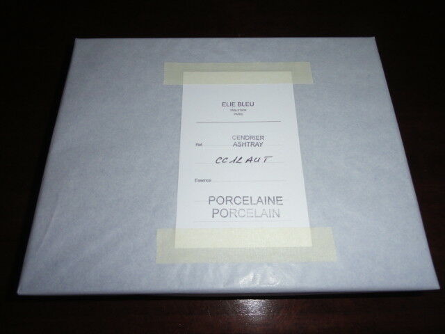 Elie Bleu Casa Collection Porcelain Ashtray with Gold Plated rests