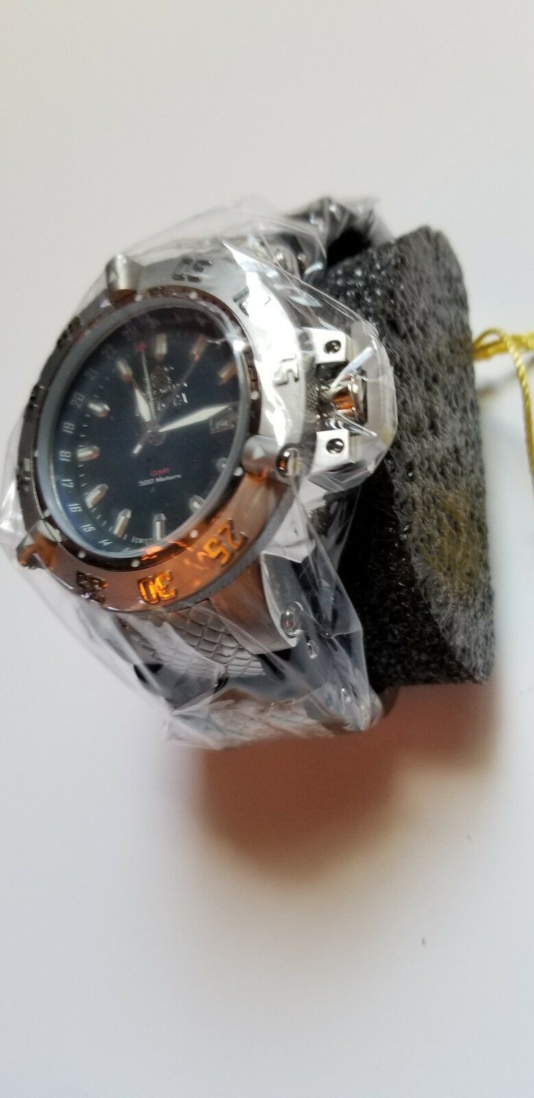 Invicta 1152 Subaqua Noma III GMT Black Sunray Dial Black Polyurethane Band