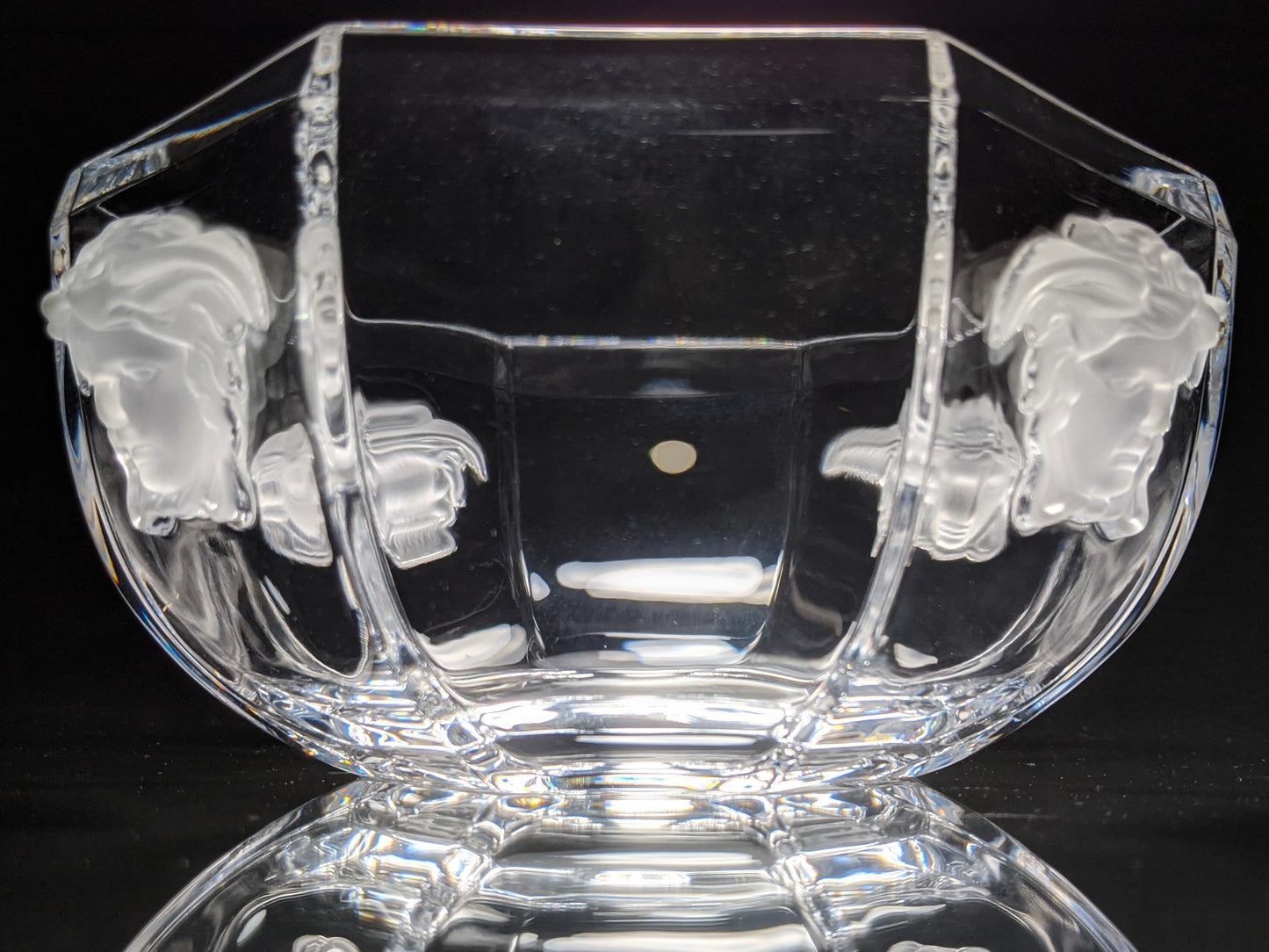 "VERSACE"BY ROSENTHAL, GERMANY  "MEDUSA LUMIERE" CRYSTAL BOWL, 7 INCH