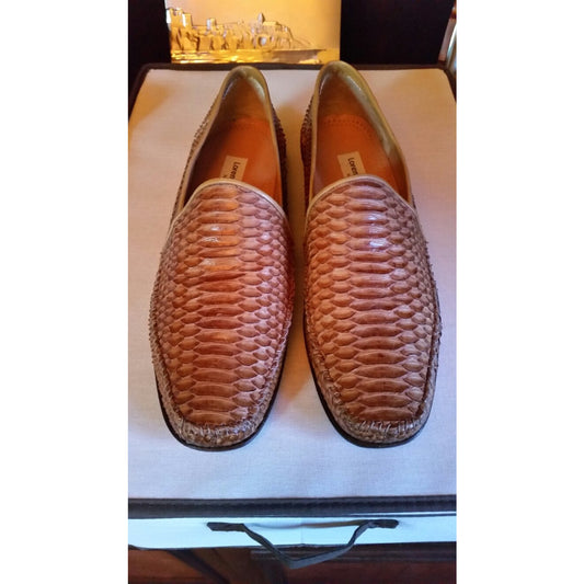 Lorenzo Banfield Size 12 M Tan Lizard Shoes Preowned Good Condition.