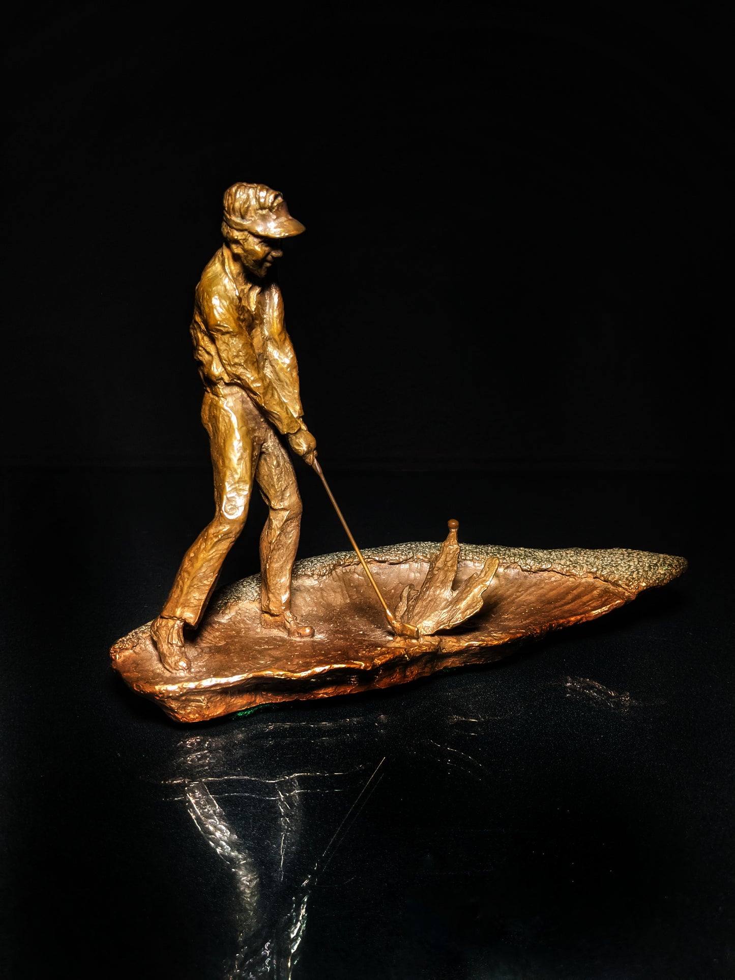 Mark Hopkins Golf Series Bronze Sculpture " Trapshot "