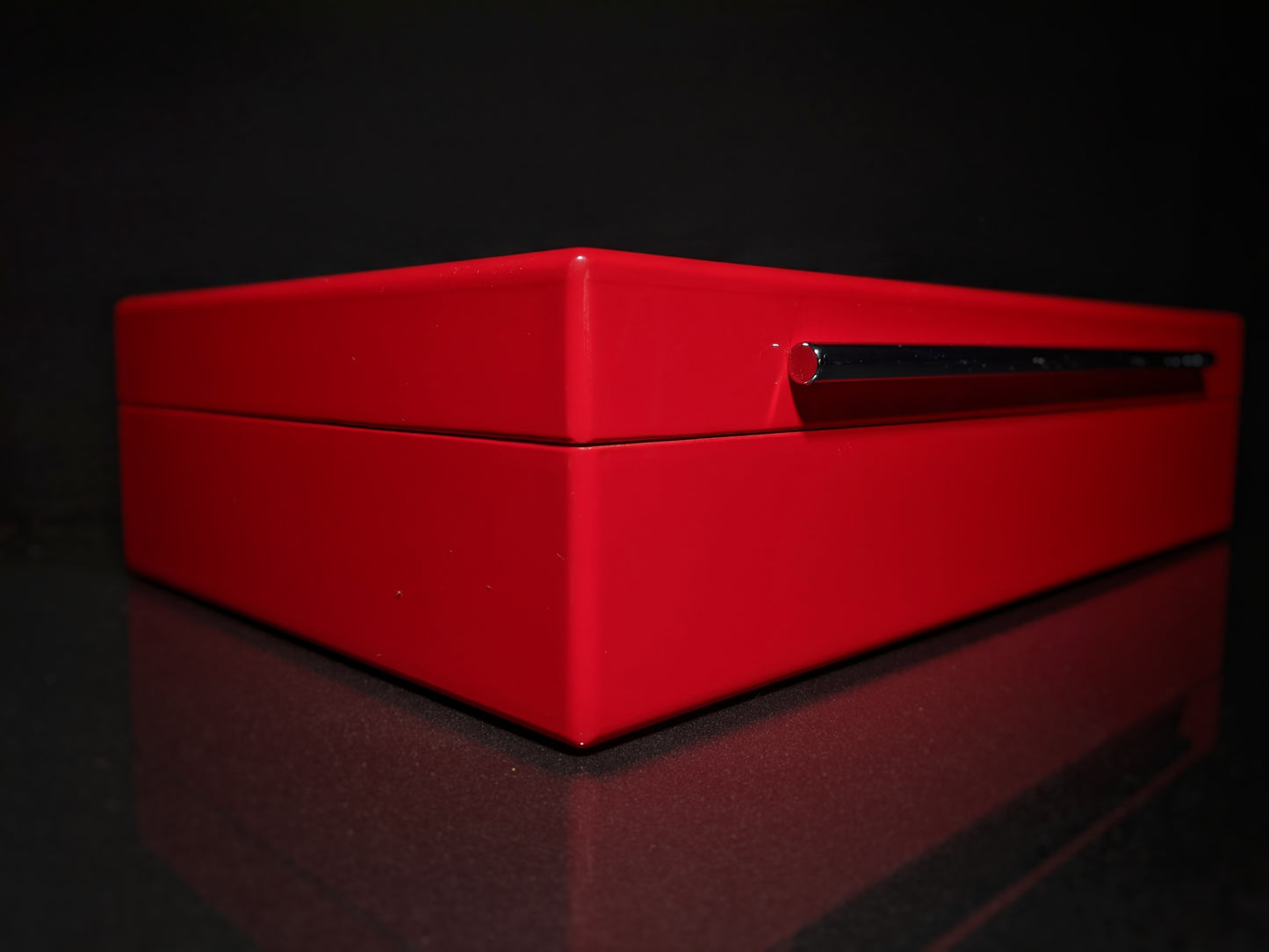 Red Lacquer Finish Wood Humidor Showroom Model