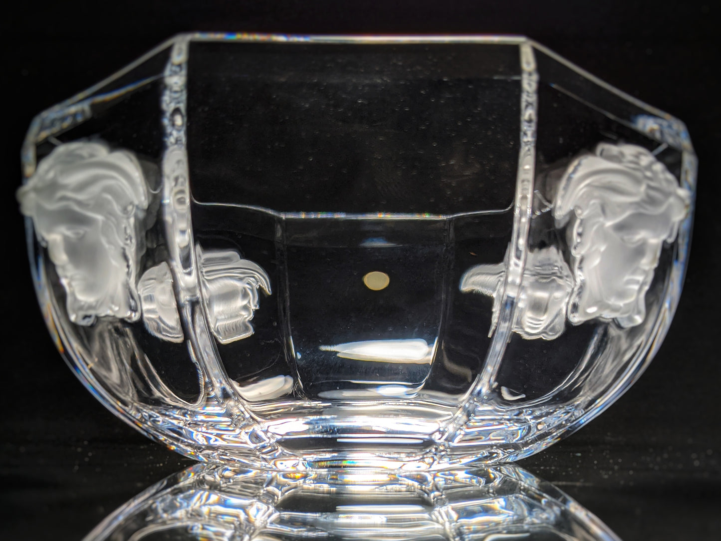 "VERSACE"BY ROSENTHAL, GERMANY  "MEDUSA LUMIERE" CRYSTAL BOWL, 7 INCH