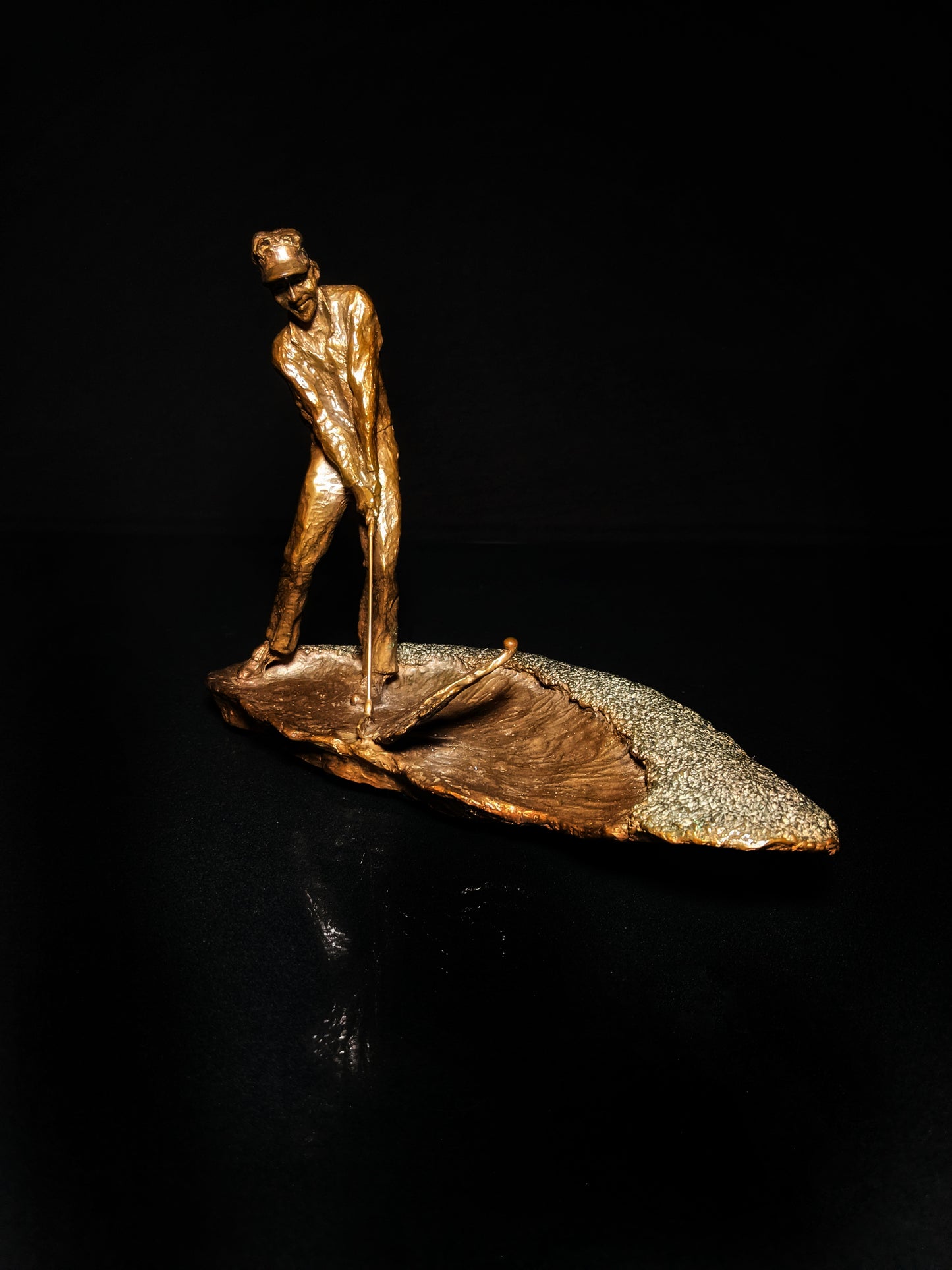 Mark Hopkins Golf Series Bronze Sculpture " Trapshot "