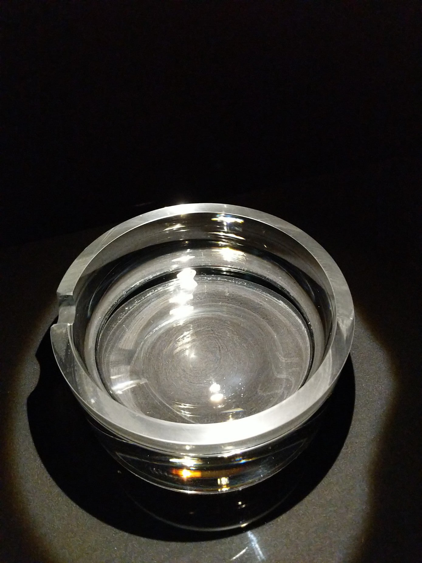 Heavy large size glass ashtray