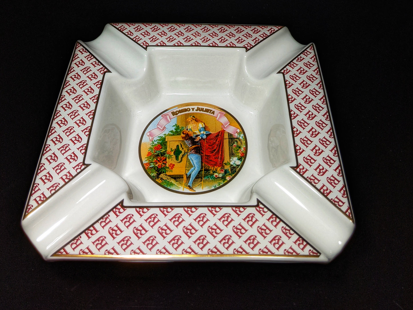 Large Ceramic Cigar Ashtray 9" Square