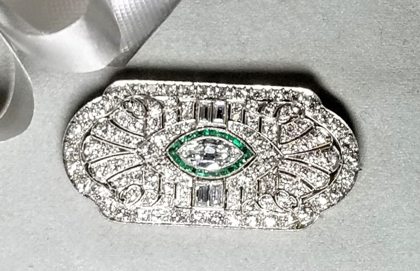 Genuine Art Deco Diamond Brooch.