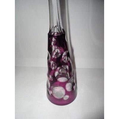 Faberge Flutes in Amethyst Bubble Glass NEW