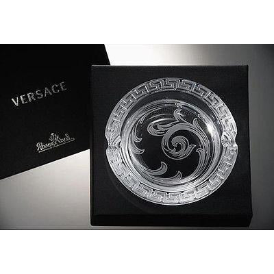 Versace Arabesque Crystal Ashtray in the original box measures 4.5" diameter