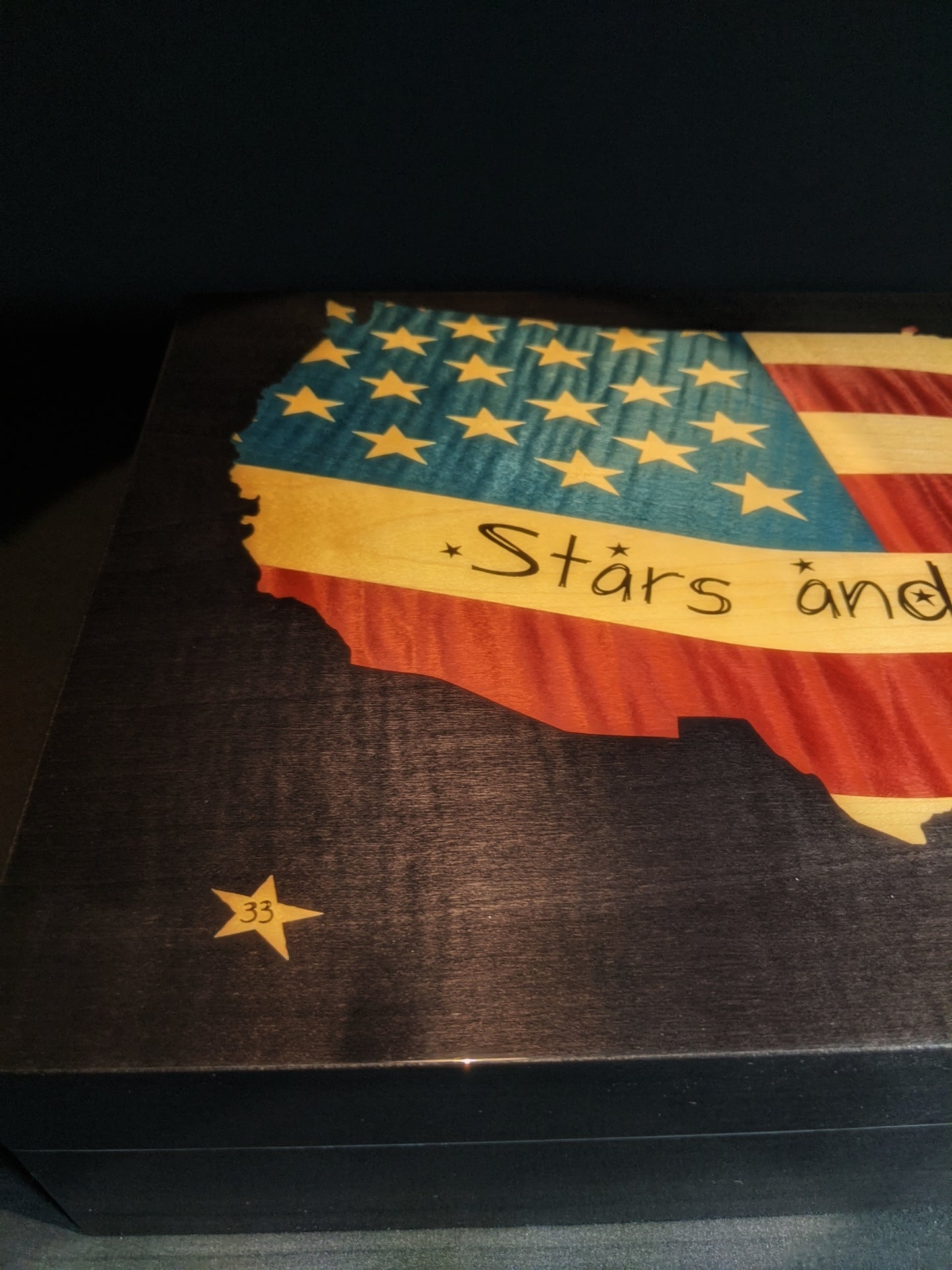 Elie Bleu Stars & Stripes " Cigar Humidor 110 Count NIB Made in France