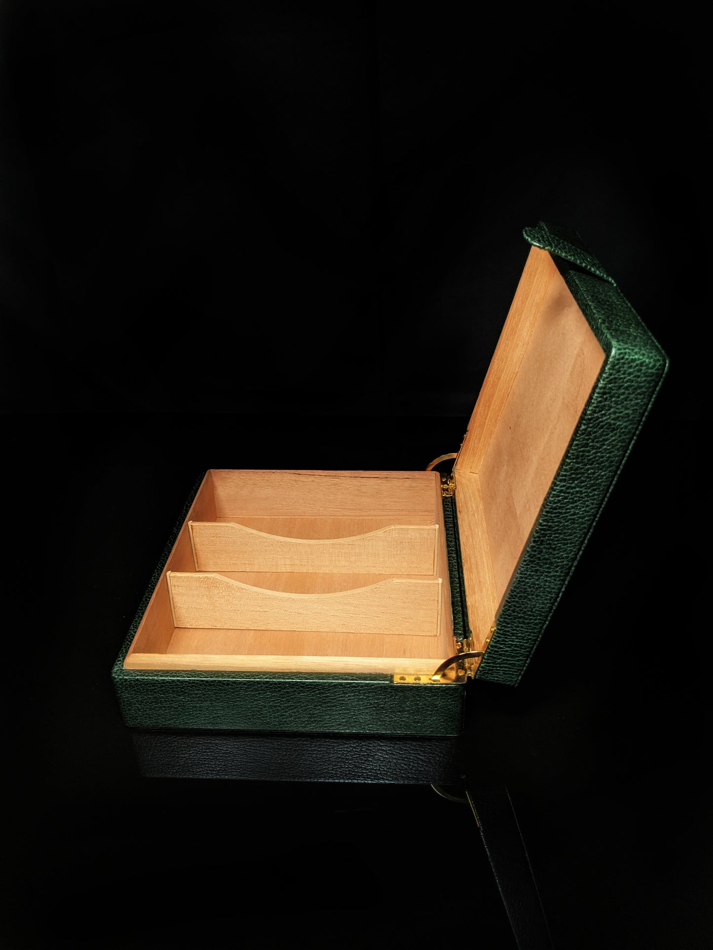 Pheasant Green Leather Humidor Made in Spain