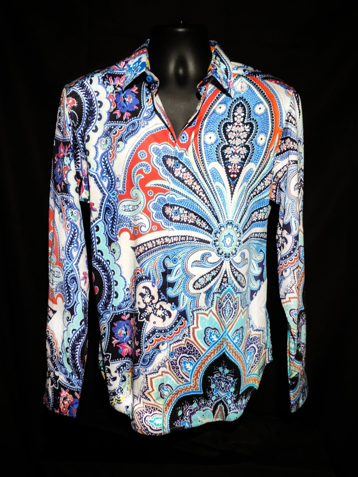Robert Graham Devil's Treasure Paisley Long Sleeve Shirt Size Medium