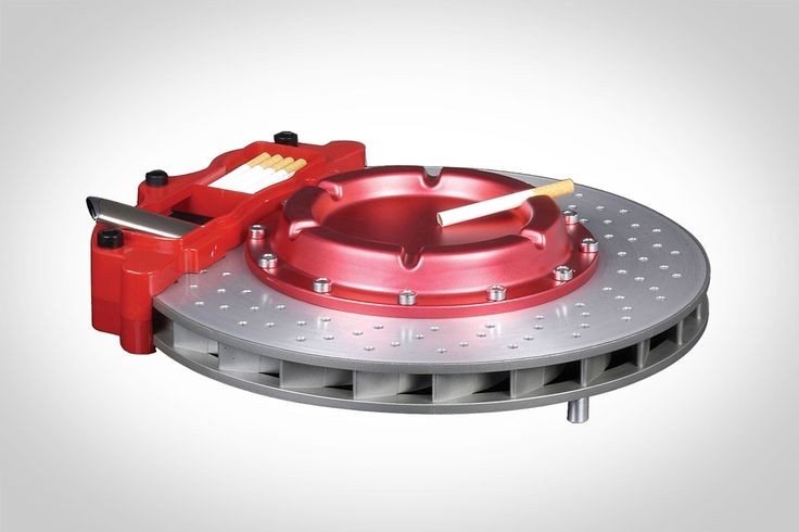 Disc Brake ashtray in Red anodized aluminium