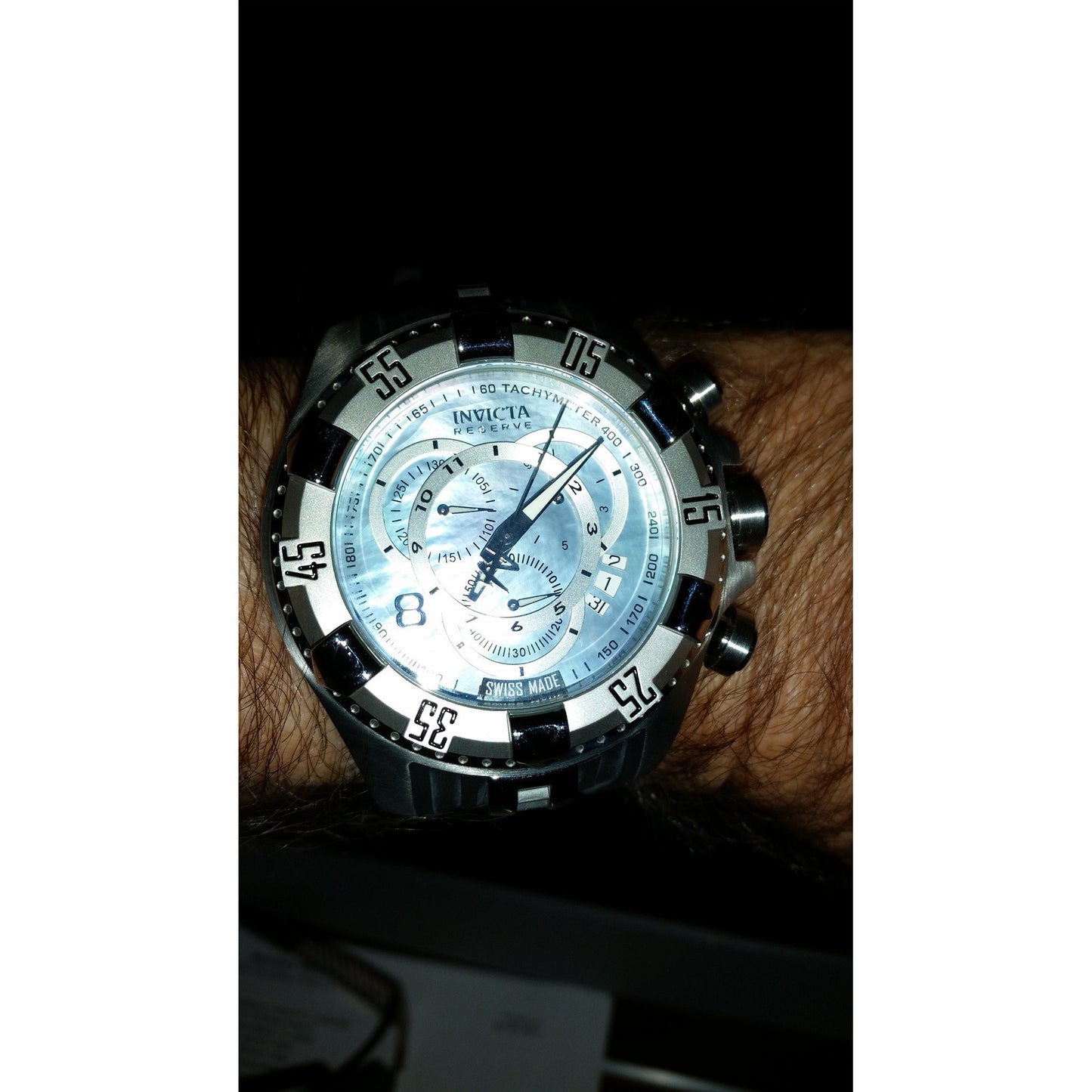 Invicta Men's 6970 Reserve Excursion Mother of Pearl Dial Touring Watch Preowned excellent condition