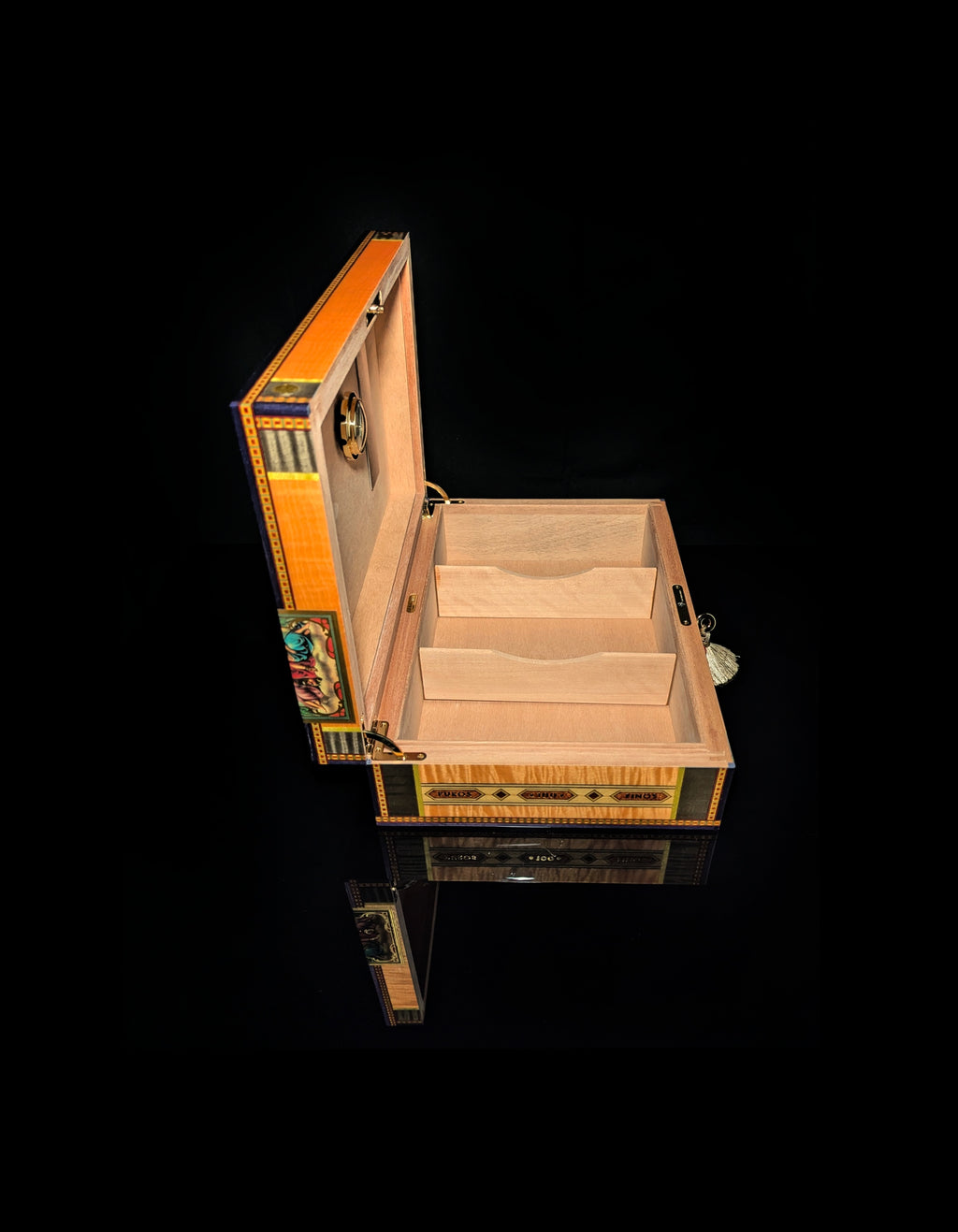 Elie Bleu Alba Orange Sycamore Humidor 110 Count NIB