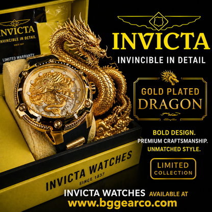 Invicta - Gold Plated Dragon - 52mm