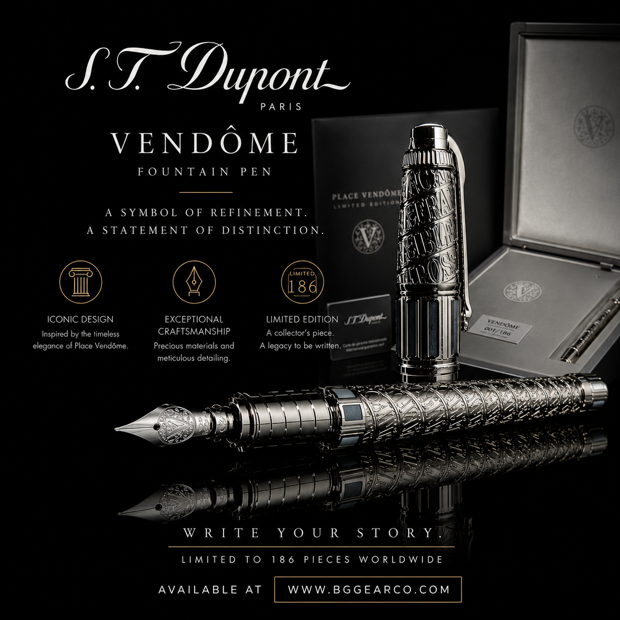 ST Dupont Place Vendôme LE Fountain Pen with Medium Nib